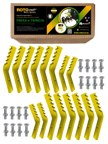 KIT ROTOCUT ULTRA PER MOTOZAPPA CON ZAPPETTE FORO 10mm